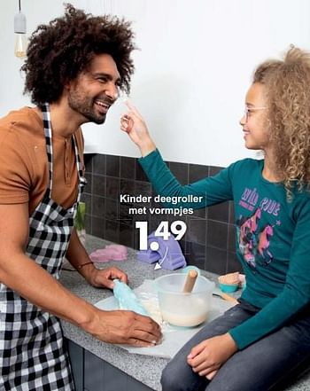 Promoties Kinder deegroller met vormpjes - Huismerk - Wibra - Geldig van 11/10/2021 tot 23/10/2021 bij Wibra