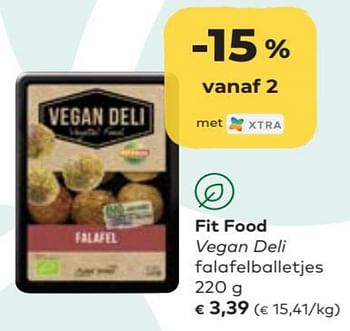 Promoties Fit food vegan deli falafelballetjes - Fitfood - Geldig van 06/10/2021 tot 02/11/2021 bij Bioplanet