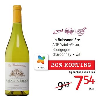 Promoties La buissonnière aop saint-véran, bourgogne chardonnay - wit - Witte wijnen - Geldig van 21/10/2021 tot 03/11/2021 bij Spar (Colruytgroup)