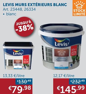 Promotions Levis murs extérieurs blanc - Levis - Valide de 19/10/2021 à 15/11/2021 chez Zelfbouwmarkt