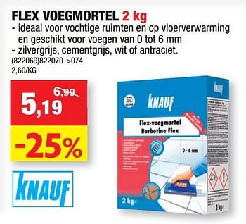 Promoties Flex voegmortel - Knauf - Geldig van 13/10/2021 tot 24/10/2021 bij Hubo