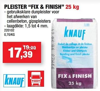 Promoties Pleister fix + finish - Knauf - Geldig van 13/10/2021 tot 24/10/2021 bij Hubo