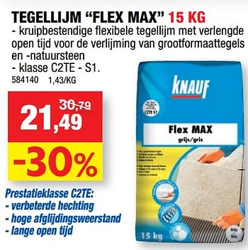 Promoties Tegellijm flex max - Knauf - Geldig van 13/10/2021 tot 24/10/2021 bij Hubo