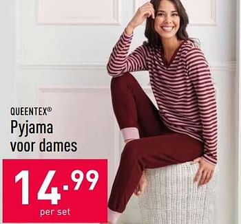 Promoties Pyjama voor dames - Queentex - Geldig van 18/10/2021 tot 29/10/2021 bij Aldi