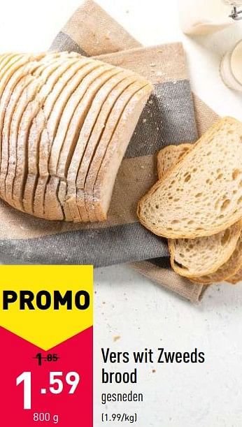 Promoties Vers wit zweeds brood - Huismerk - Aldi - Geldig van 18/10/2021 tot 29/10/2021 bij Aldi