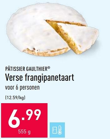 Promoties Verse frangipanetaart - Patissier Gaulthier - Geldig van 18/10/2021 tot 29/10/2021 bij Aldi