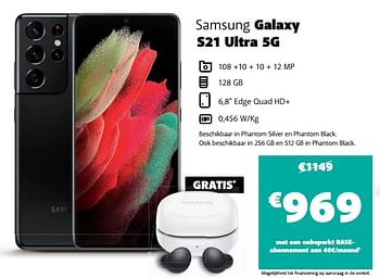Promoties Samsung galaxy s21 ultra 5g - Samsung - Geldig van 12/10/2021 tot 31/10/2021 bij Base