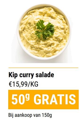 Promoties Kip curry salade - Huismerk - Budgetslager - Geldig van 13/10/2021 tot 19/10/2021 bij Budgetslager