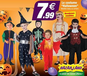 Promotions Le costume halloween - Produit Maison - Bazarland - Valide de 13/10/2021 à 31/10/2021 chez Bazarland