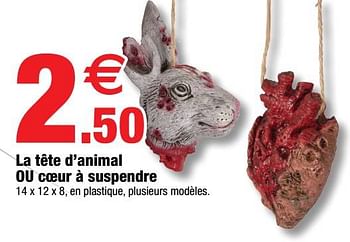 Promotions La tête d’animal ou coeur à suspendre - Produit Maison - Bazarland - Valide de 13/10/2021 à 31/10/2021 chez Bazarland