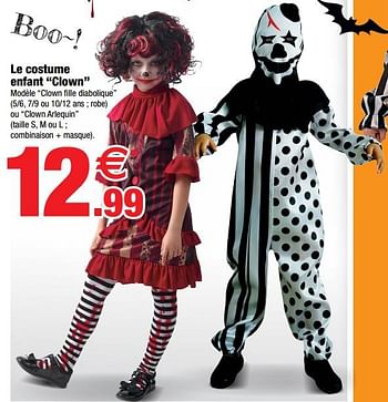 Promotions Le costume enfant clown - Produit Maison - Bazarland - Valide de 13/10/2021 à 31/10/2021 chez Bazarland