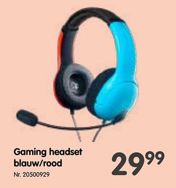 Promotions Gaming headset blauw-rood - Nintendo - Valide de 13/10/2021 à 30/11/2021 chez Fun