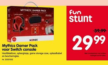 Promoties Mythics gamer pack voor switch console - Nintendo - Geldig van 13/10/2021 tot 30/11/2021 bij Fun