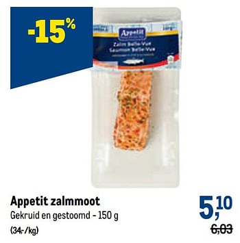 Promoties Appetit zalmmoot - Appetit - Geldig van 20/10/2021 tot 02/11/2021 bij Makro