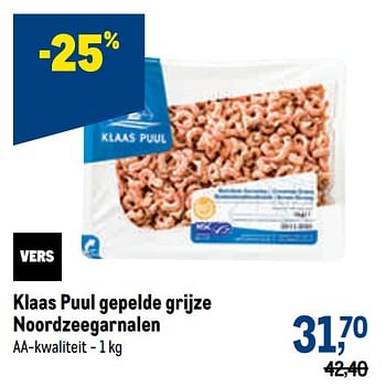 Promoties Klaas puul gepelde grijze noordzeegarnalen - Klaas Puul - Geldig van 20/10/2021 tot 02/11/2021 bij Makro