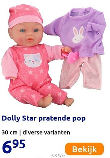 Promoties Dolly star pratende pop - Huismerk - Action - Geldig van 12/10/2021 tot 26/12/2021 bij Action