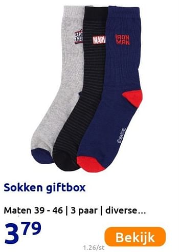 Promoties Sokken giftbox - Huismerk - Action - Geldig van 12/10/2021 tot 26/12/2021 bij Action
