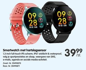 Feat Omgaan Gestreept Huismerk - Fun Smartwatch met hartslagsensor zwart - Promotie bij Fun