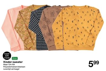 Promoties Kinder sweater - Huismerk - Zeeman  - Geldig van 16/10/2021 tot 22/10/2021 bij Zeeman