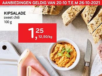 Promoties Kipsalade sweet chili - Huismerk - Alvo - Geldig van 20/10/2021 tot 26/10/2021 bij Alvo