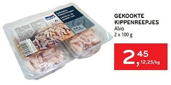 Promoties Gekookte kippenreepjes alvo - Huismerk - Alvo - Geldig van 20/10/2021 tot 02/11/2021 bij Alvo