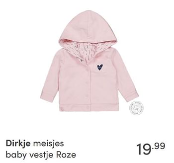 Promoties Dirkje meisjes baby vestje roze - Dirkje Babywear - Geldig van 17/10/2021 tot 23/10/2021 bij Baby & Tiener Megastore