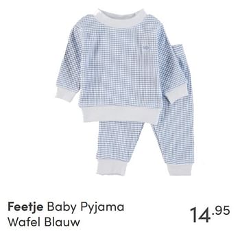 Promoties Feetje baby pyjama wafel blauw - Feetje - Geldig van 17/10/2021 tot 23/10/2021 bij Baby & Tiener Megastore
