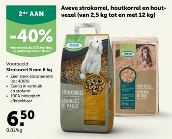 Promoties Aveve strokorrel, houtkorrel en houtvezel - Huismerk - Aveve - Geldig van 20/10/2021 tot 30/10/2021 bij Aveve