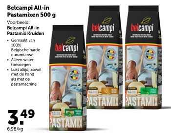 Promoties Belcampi all-in pastamix kruiden - Belcampi - Geldig van 20/10/2021 tot 30/10/2021 bij Aveve