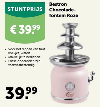 voordeel Schijnen inflatie Bestron Bestron chocoladefontein roze - Promotie bij Aveve