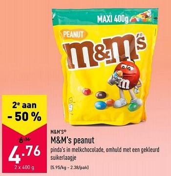 Promoties M+m`s peanut - M&M 's - Geldig van 25/10/2021 tot 05/11/2021 bij Aldi