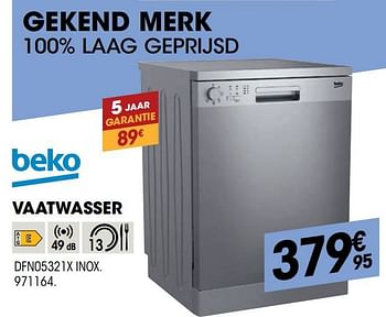 Promoties Beko vaatwasser dfn05321x inox - Beko - Geldig van 27/10/2021 tot 08/12/2021 bij Electro Depot