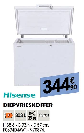 Promoties Hisense diepvrieskoffer fc394d4aw1 - Hisense - Geldig van 27/10/2021 tot 08/12/2021 bij Electro Depot