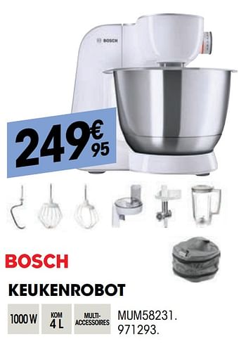 Promoties Bosch keukenrobot mum58231 - Bosch - Geldig van 27/10/2021 tot 08/12/2021 bij Electro Depot