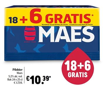 Promoties Pilsbier maes - Maes - Geldig van 21/10/2021 tot 27/10/2021 bij Delhaize