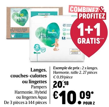 Promo Pampers Lingettes 2x Harmonie Aqua Lingettes 15-pack 1+1 Gratuit chez  Kruidvat