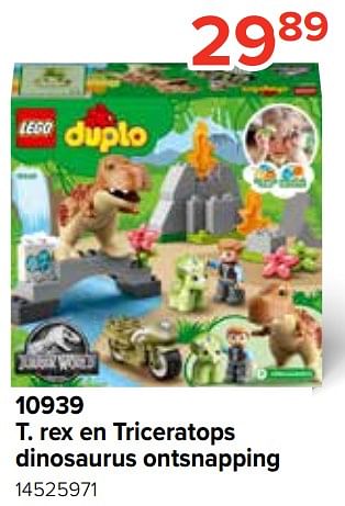 Promoties 10939 t. rex en triceratops dinosaurus ontsnapping - Lego - Geldig van 28/10/2021 tot 06/12/2021 bij Euro Shop