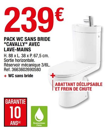 Pack WC & lave main Cavally - sans bride - Brico Dépôt