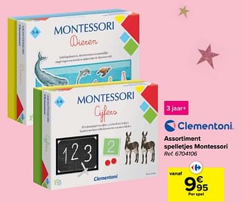 Promoties Assortiment spelletjes montessori - Clementoni - Geldig van 20/10/2021 tot 06/12/2021 bij Carrefour