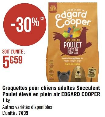 Edgard Cooper Croquettes pour chiens adultes succulent poulet 