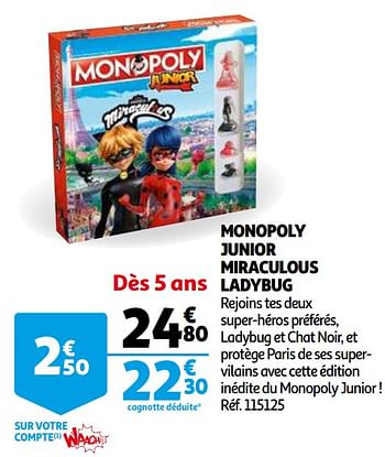 Jeu de société Monopoly Junior Miraculous Ladybug Winning Moves
