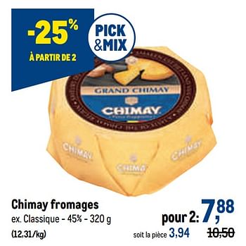 Promotions Chimay fromages classique - Chimay - Valide de 03/11/2021 à 16/11/2021 chez Makro