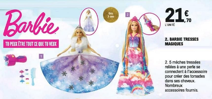 Barbie tresse magique clearance leclerc