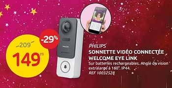 Promoties Philips sonnette vidéo connectée welcome eye link - Philips - Geldig van 03/11/2021 tot 08/11/2021 bij Brico