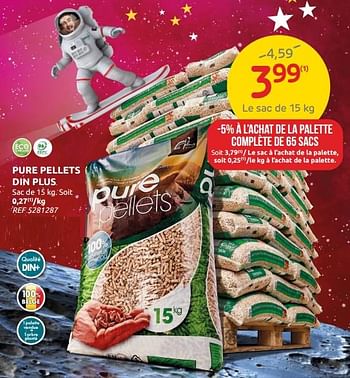 Promotions Pure pellets din plus - Pure Pellets - Valide de 03/11/2021 à 08/11/2021 chez Brico