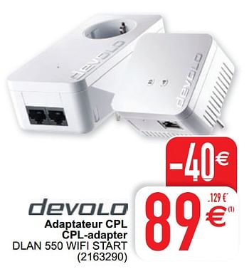 Devolo Adaptateur cpl cpl-adapter dlan 550 wifi start - En promotion chez  Cora