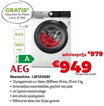 Leugen kat trimmen AEG Aeg wasmachine - l8fse96bv - Promotie bij Exellent