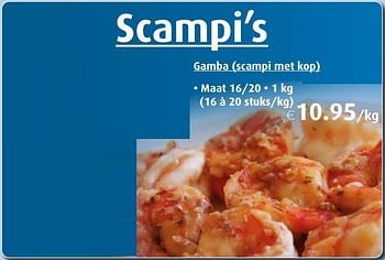 Promoties Gamba scampi met kop - Huismerk - Aronde - Geldig van 02/11/2021 tot 27/11/2021 bij Aronde