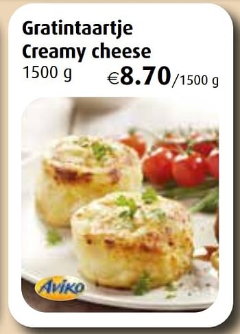 Promoties Gratintaartje creamy cheese - Aviko - Geldig van 02/11/2021 tot 27/11/2021 bij Aronde