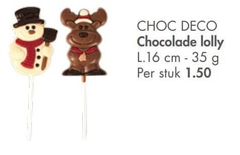 Promoties Choc deco chocolade lolly - Huismerk - Casa - Geldig van 01/11/2021 tot 25/12/2021 bij Casa